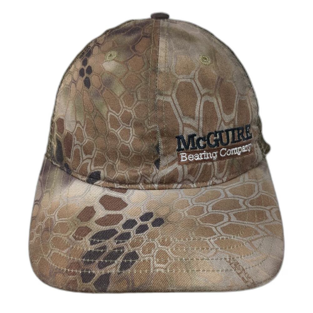 Richardson Trucker Hat Brown Camo L McGuire Bearing Company Mesh Back Snapback